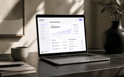Laptop screen with dashboard