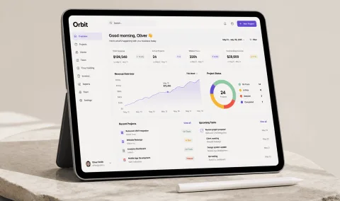 Tablet with a dashboard